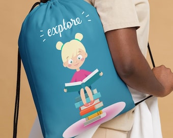 Borsa con coulisse - Borsa con coulisse blu