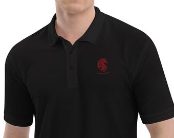 Horse Embroidered Polo Shirt-Horse Icon Polo Shirt