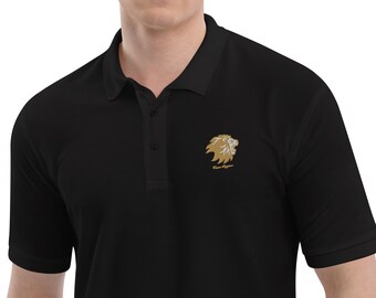 Lion Embroidered Polo-Lion Emblem Polo