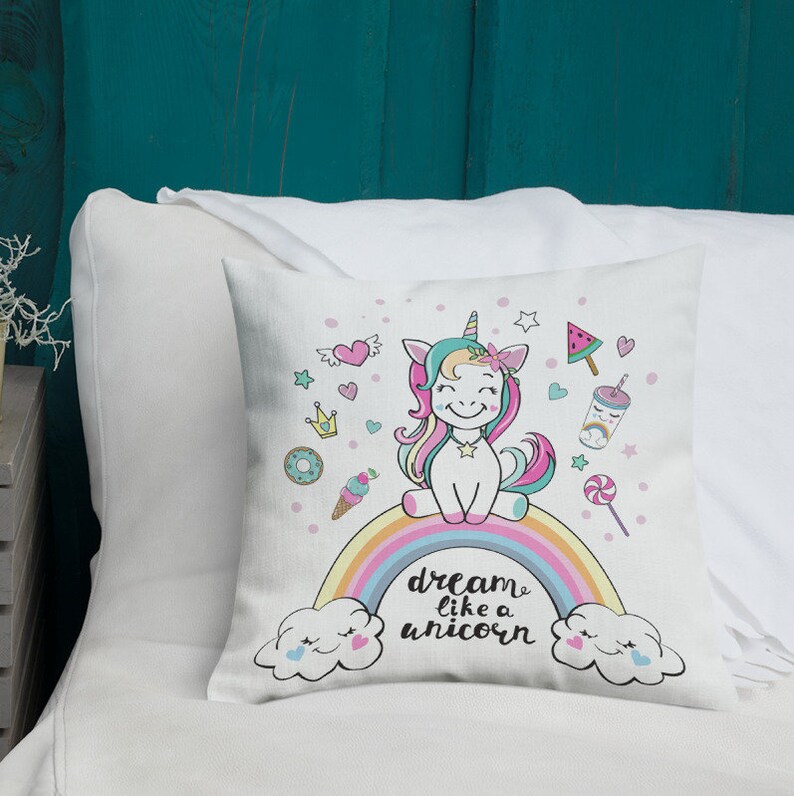 Unicorn Throw Pillow,rainbow Throw Pillow Etsy