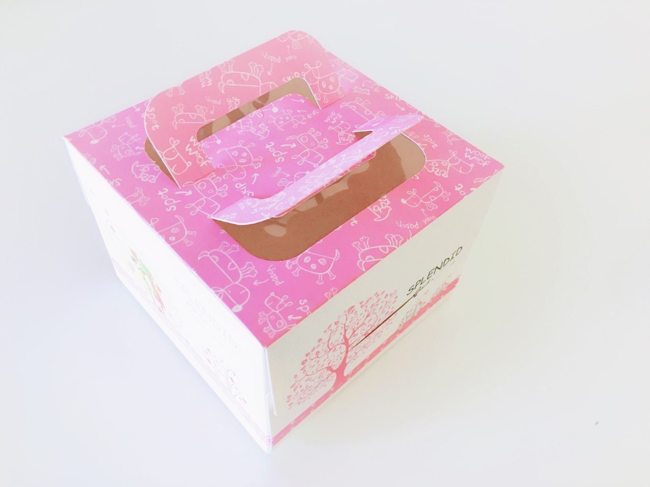 10 Window Boxes / Small / Cake Box / Pink Flavor Boxes / Boxes With PVC