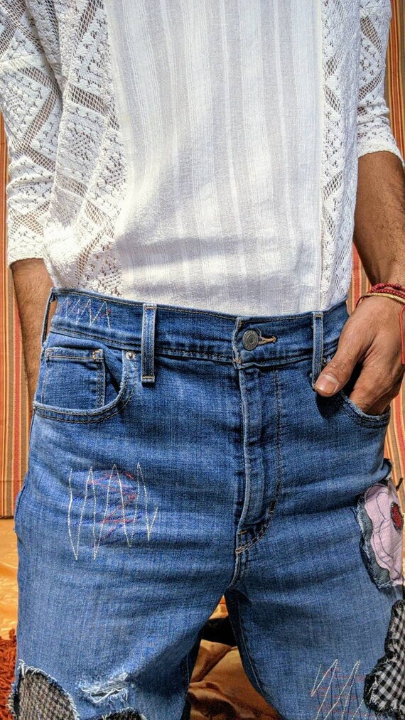 Flower patch jeans sale