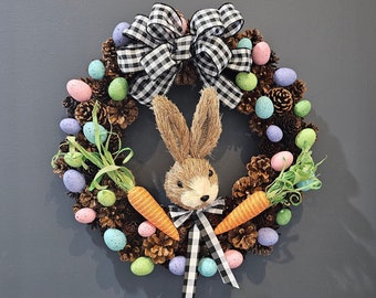 Easter Rabbit Pine Pinecone Wreath