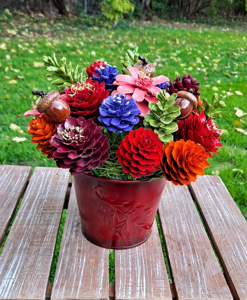Pine cone Flower Arrangement Everyday Pinecone Arrangement Etsy