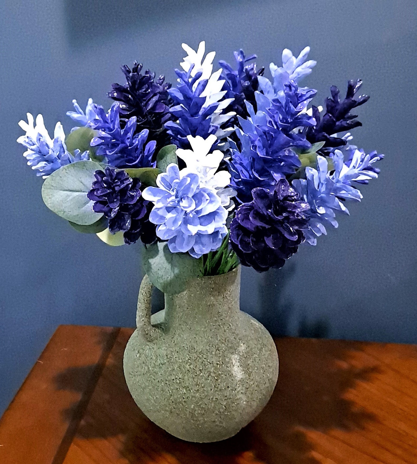 Lilac Pine Cone Flower Arrangement in a Vase Lilac Pinecone Etsy