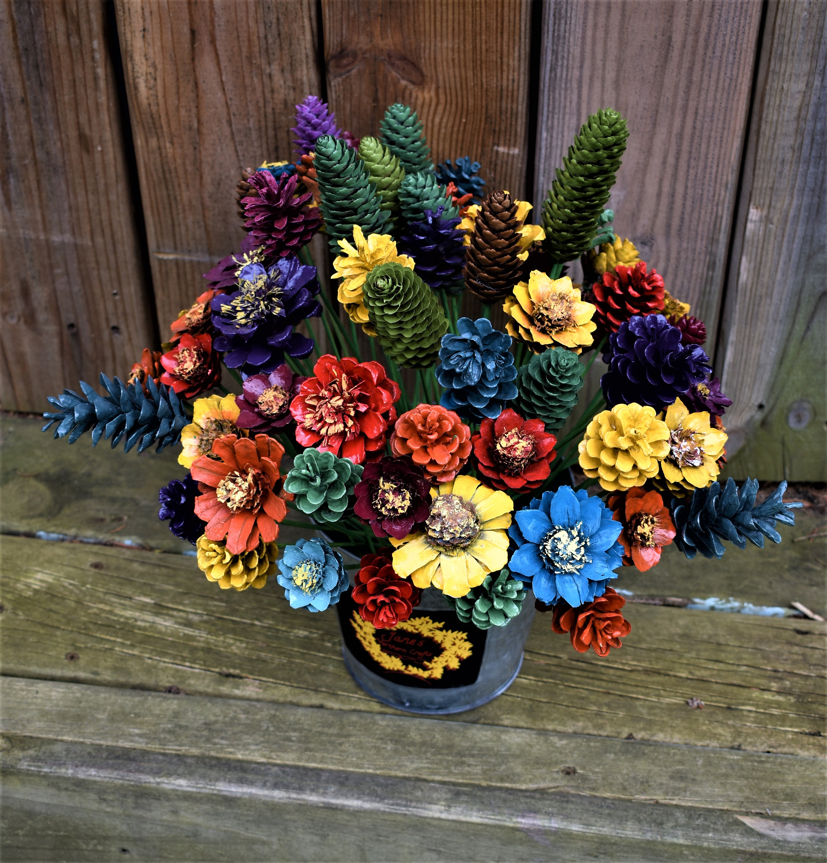 DIY Painted Pine Cones - Two Sisters