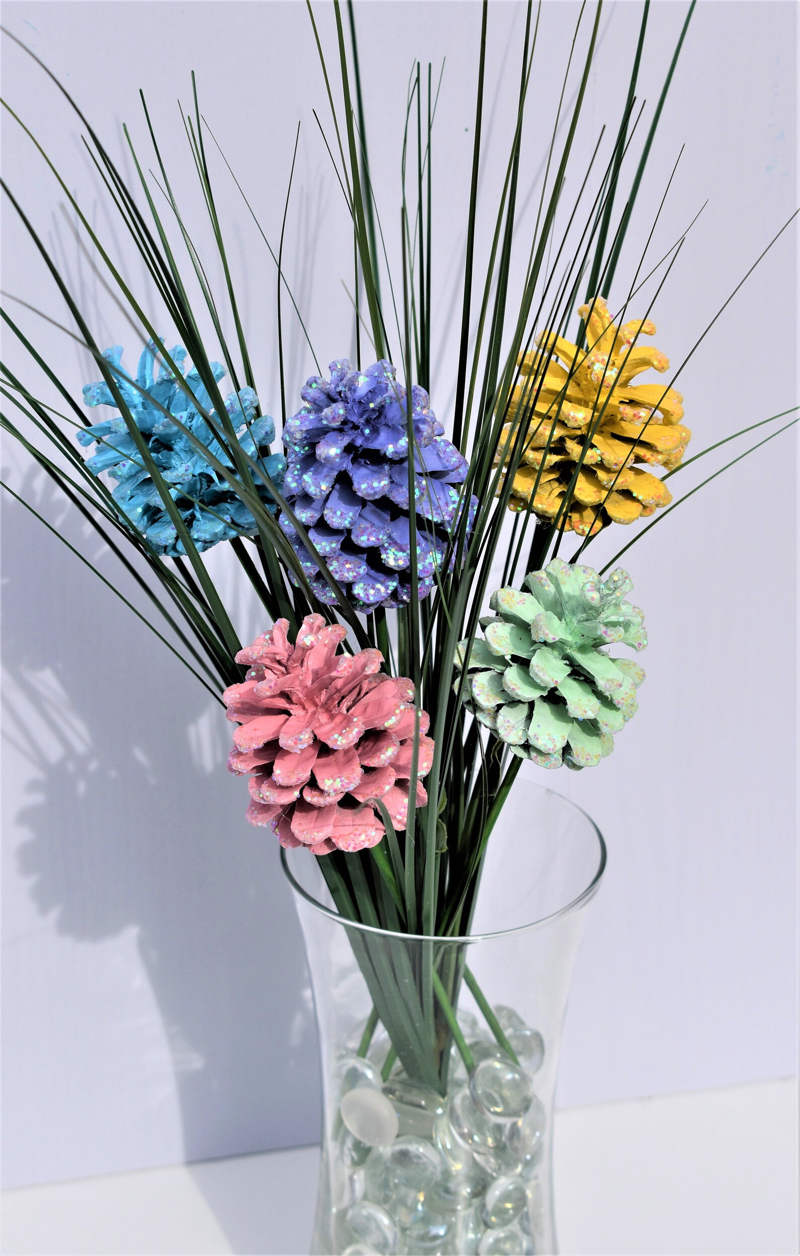 Pinecone Flowers Easter Egg Pine Cone Flowers Vase Not Etsy