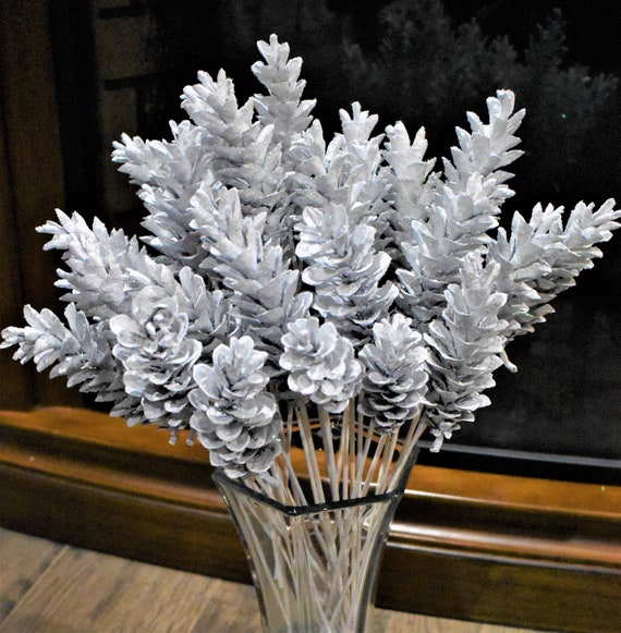 Artificial Pine Stems Fake Pine Cone Christmas Flower Ornaments Home Decor  