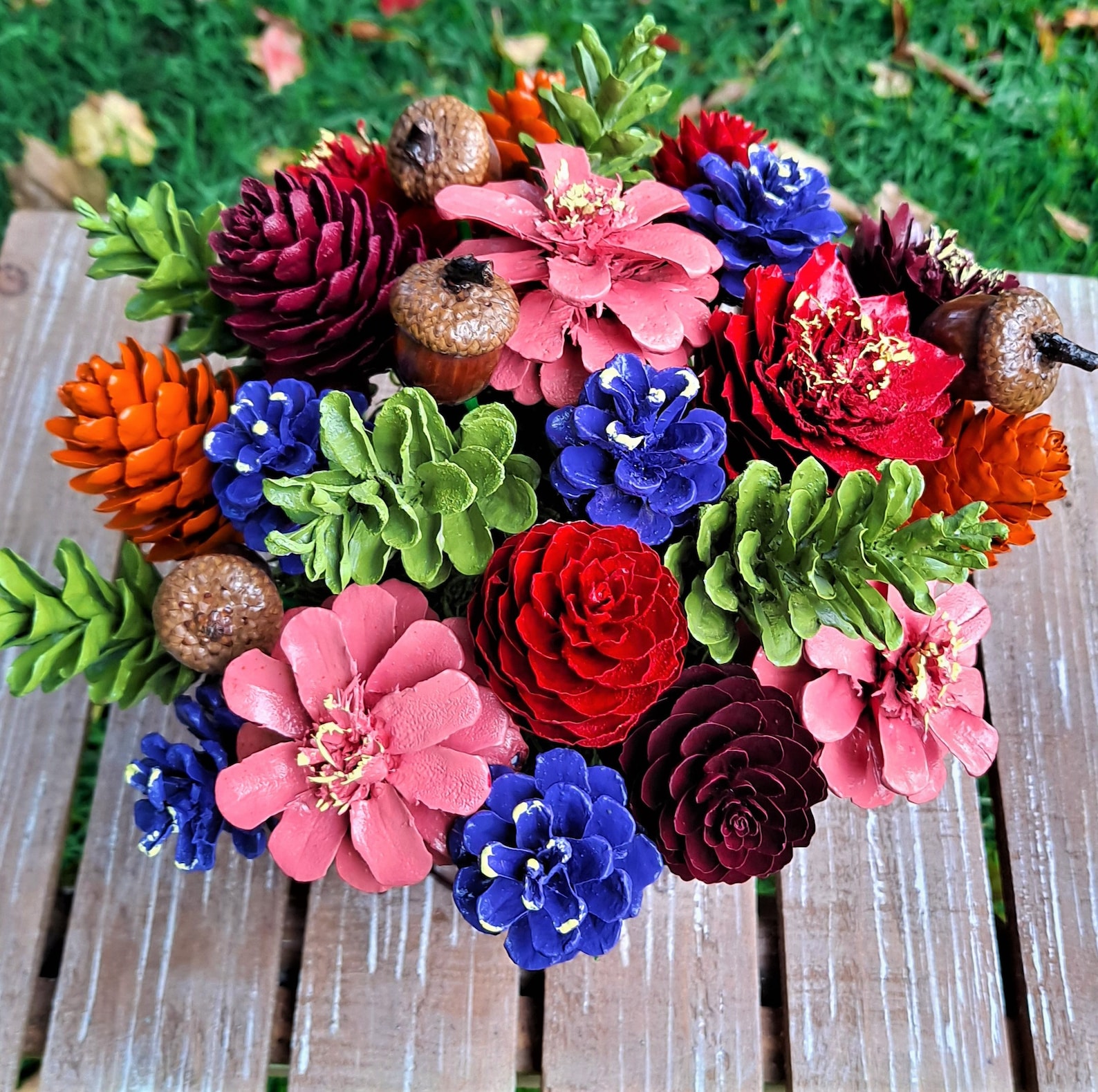 Pine cone Flower Arrangement Everyday Pinecone Arrangement Etsy