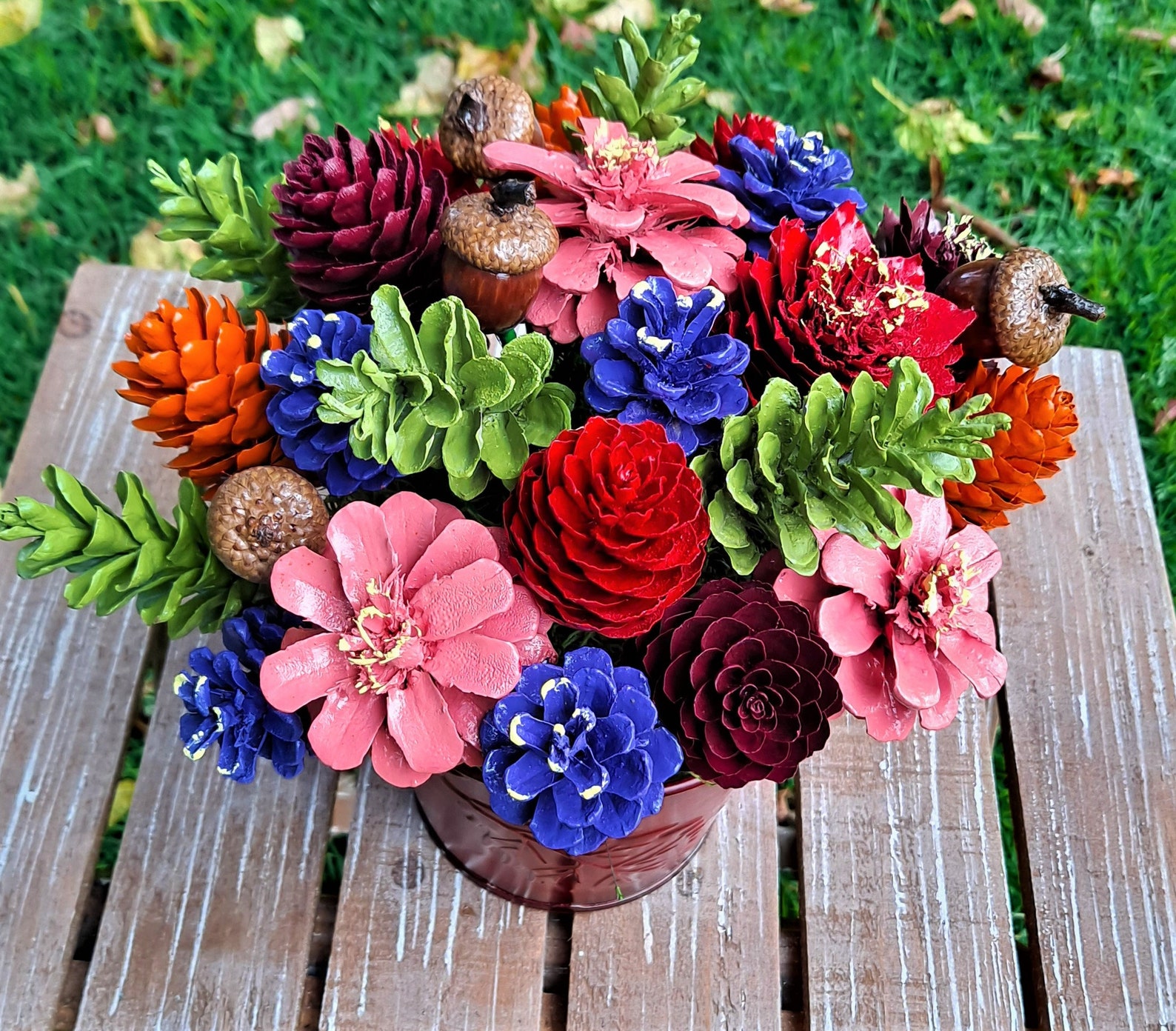 Pine cone Flower Arrangement Everyday Pinecone Arrangement Etsy