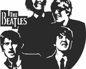 The Beatles Wall clock. Vector file for laser cutting CNC. Wooden designer. DXF CDR vector plan. Instant download.
