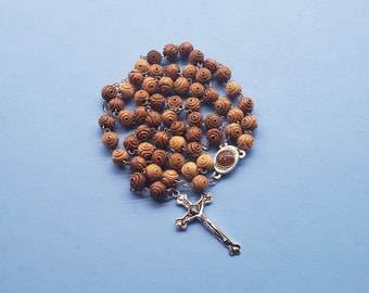 Olive Wood Rosary with Cross .