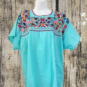 Floral Blouse, Embroidered Mexican Blouse, Fiesta Inspired 2XL