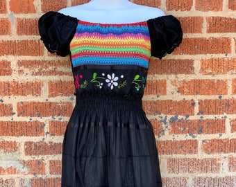 Size EXTRA LARGE Mexican Embroidered Dress - Etsy