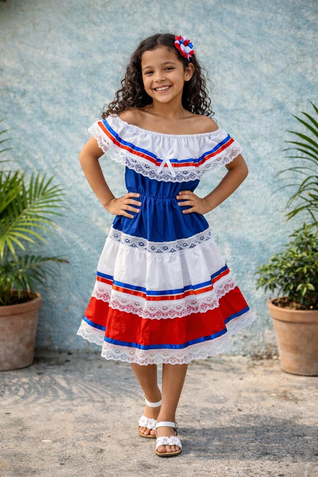 dominican dress The Dominican Decadence V-Neck Flared Sleeve Mini Dress main image 0