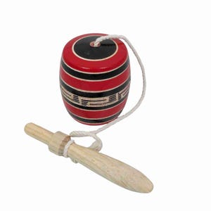 Handmade Mexican Balero Greca - Traditional Wooden Barrel Toy Retro Fiesta Game Kids & Adults
