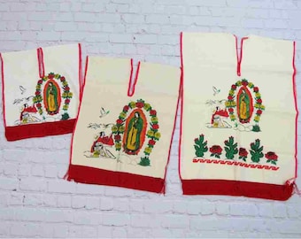 Poncho Juan Diego para niños – Diseño Virgen de Guadalupe / Poncho tradicional de algodón manta hecho en México