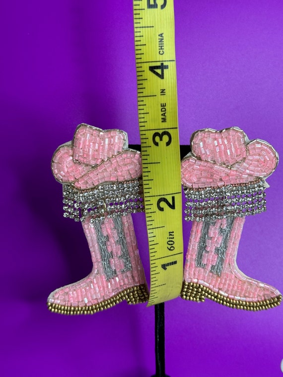 Rhinestone Fringe Cowboy Hat and Boots Earrings - Etsy display picture 1