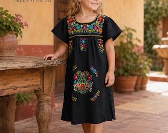 mexican christmas dress Handmade Embroidered Mexican Christmas Dress: Fiesta Holiday Girls Dress