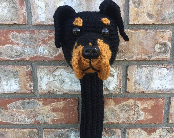 Rottweiler Golf Head Cover, Rottweiler Head Cover, Dog Driver Cover
