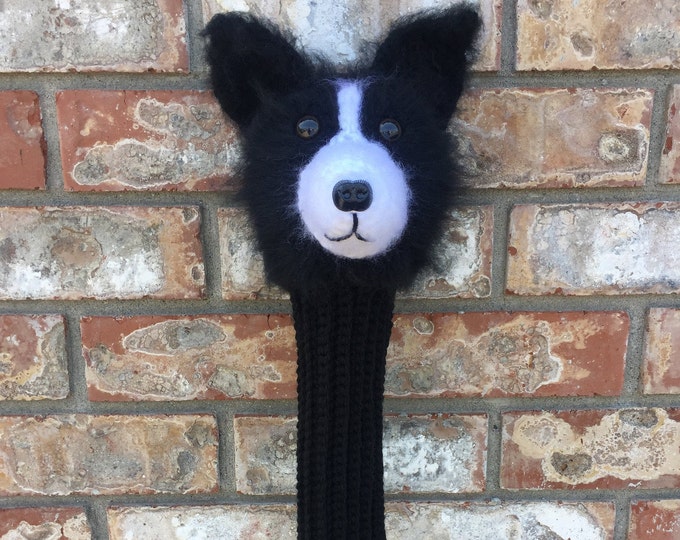 Border Collie Golf Head Cover, Border Collie Head Cover, Dog Club Cover