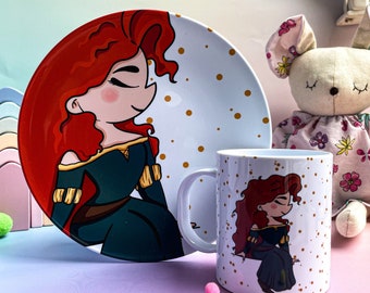 Personalized children's tableware | Disney inspired Merida | Eid Gifts for Kids | plastic tableware | children's plate | children's books