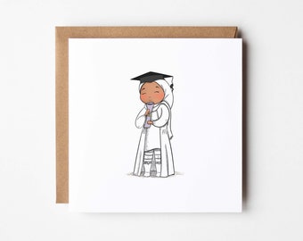 Greeting card Muslim woman passed - diploma - congratulations diploma - Muslim passed card - Pinkq Store greeting cards - NOOR005