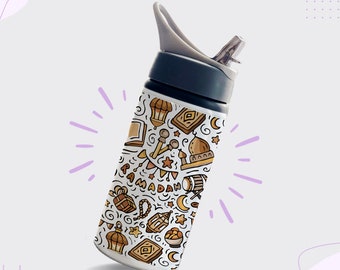 Ramadan Water Bottle - aluminum tumbler - 500ml - eid gift - Islamic gift for Children