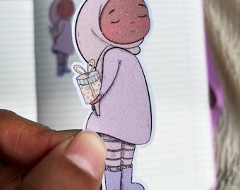 Hijabi stickers - cute hijab - glitter sticker - agenda sticker - bullet journal sticker - Muslim sticker