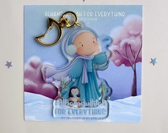 Hijabi keychain with quote, Islamic keychain, Muslim keychain, acrylic keychain for Muslim women