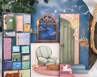 Calendario de Adviento de Ramadán, 30 pegatinas, calendario de cuenta regresiva de Ramadán, calendario infantil