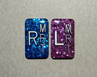Custom rectangle glitter/clear x-ray markers