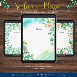 IPad/Tablet Digital Notebook for GoodNotes/Notability | 12 Hyperlinked Tabs | 20 Templates | 7 Covers | Never lose your notes again!
