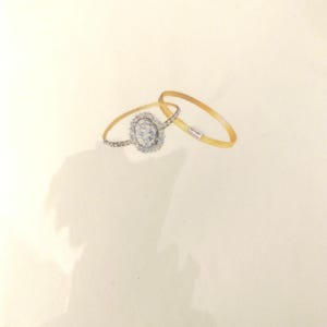Papyrus trouwkaart nieuw ongeopend 7 x 5 inch ineengestrengelde gouden ringen
