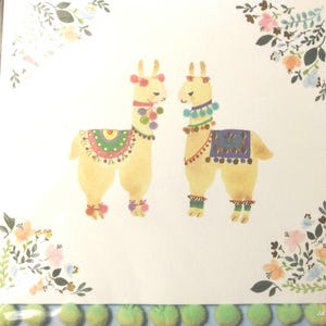 Partecipazione di nozze in papiro Nuovo non aperto 7 "x 5" simpatico lama llove