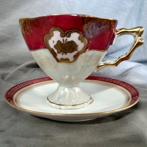 Vintage Limoges France Tea Cup And Saucer Rare 1920s