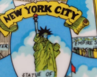 Plato de recuerdo vintage de Nueva York de 8,5"
