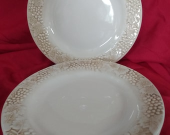 Vintage Pordallo Portugal Stoneware Raised Grapes Dinner Plates set of 4 11&quot;