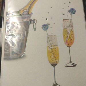Papyrus trouwkaart nieuw, ongeopend 7 x 5 inch sprankelende champagne