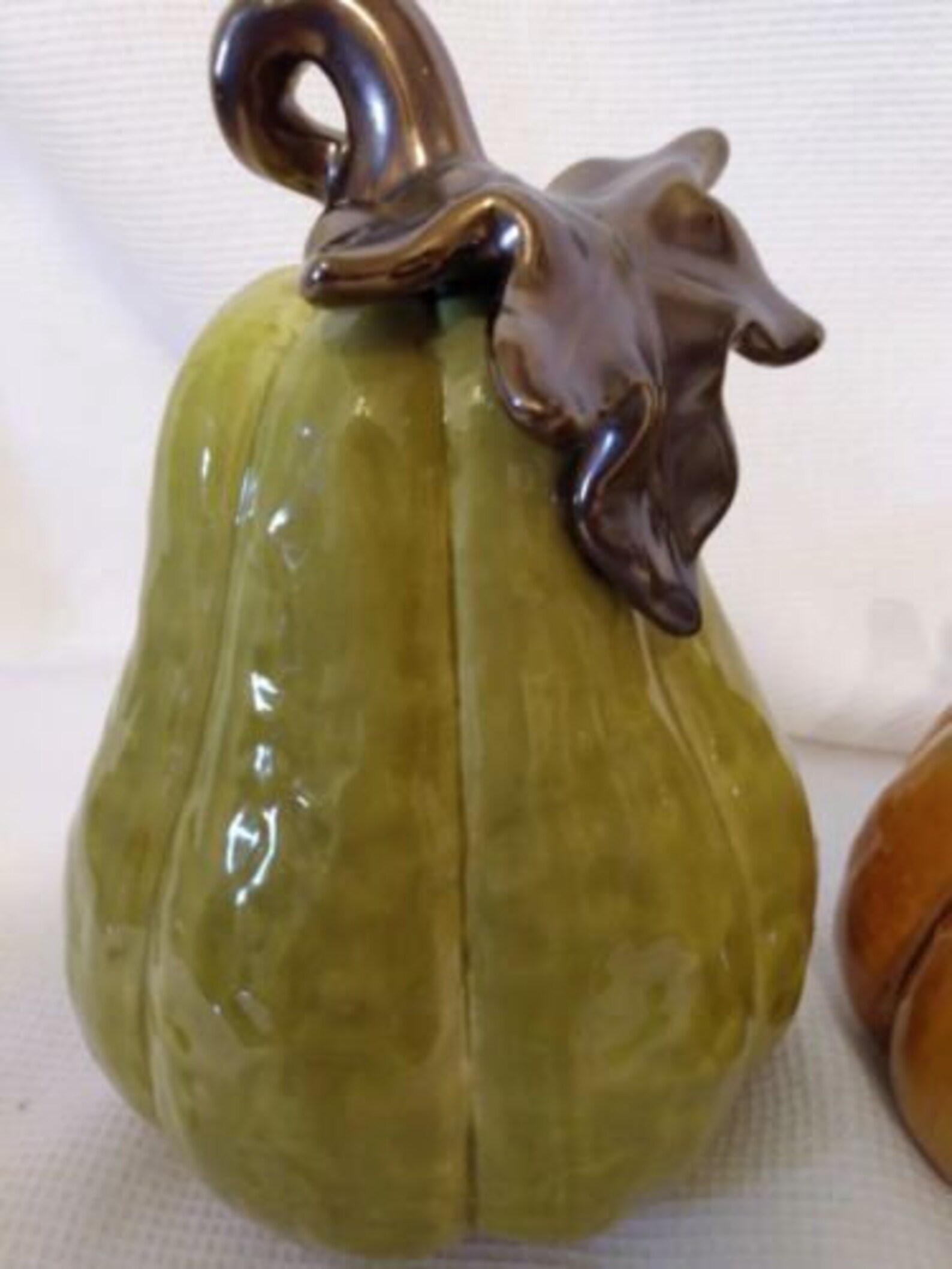 Pair of Ceramic Pumpkins Fall Decor Halloween Thanksgiving 8.5"t & 6.5 ...