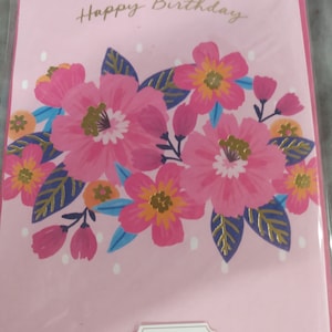 Papyrus Woman Birthday Card Nuovo bouquet pop-up sigillato e non aperto 7 "x 5"