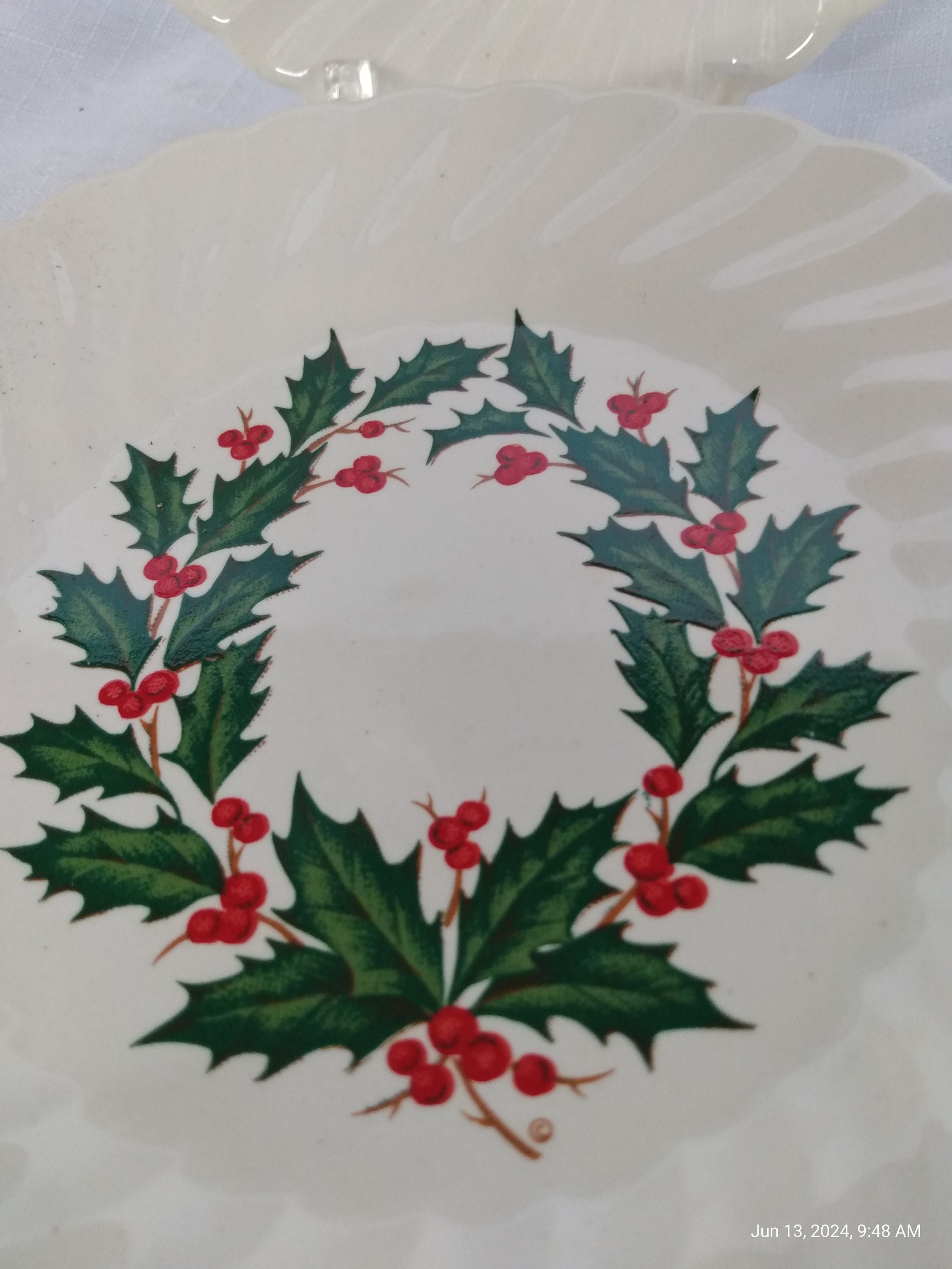 ヴィンテージ SCIO ジャパン クリスマス ヒイラギ 渦巻き デザート