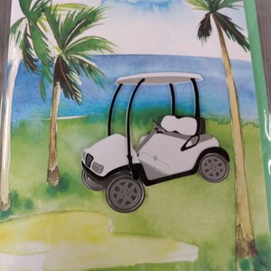 Cartão de aniversário de papiro novo selado e fechado. Marido Golfe 7 x 5