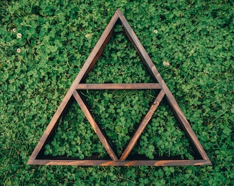 Rustic Triforce Shelf/ Essential Oils/ Custom/ Bedroom/ Living Room/ Nursery/ Zelda/ Triangle/ Wooden Shelf/ Shelf/ Decor/ Wall Art/ Gift