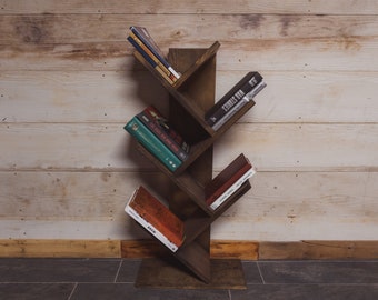 3-5-8 Tier Tree Bookcase/ Rustic Multilayer Shelf/  Bookcase/ Custom/ Bedroom/ Living Room/ Nursery/ Wooden/ Shelf/ Decor/ Furniture