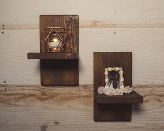 Set of 2 | Rustic Wall Sconce/Candle Holder/Essential Oils/Hanging Shelf/Custom/Bedroom/Living Room/Nursery/Wooden/Shelf/Decor/Wall Art