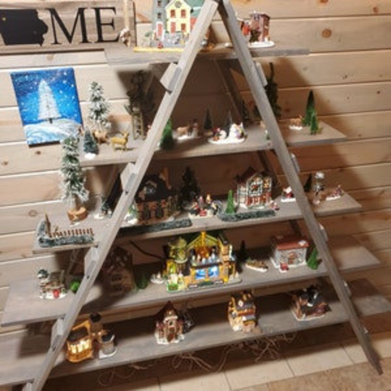 Rustic Cascade Ladder Shelf/ 5tier Bookcase/ Aframe Ladder Etsy