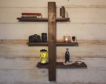 Floating Shift Shelf | Adjustable Shelves/Modern Wall Shelf/Essential Oils/Custom/Bedroom/Living Room/Nursery/Wooden/Shelf/Decor/Wall Art