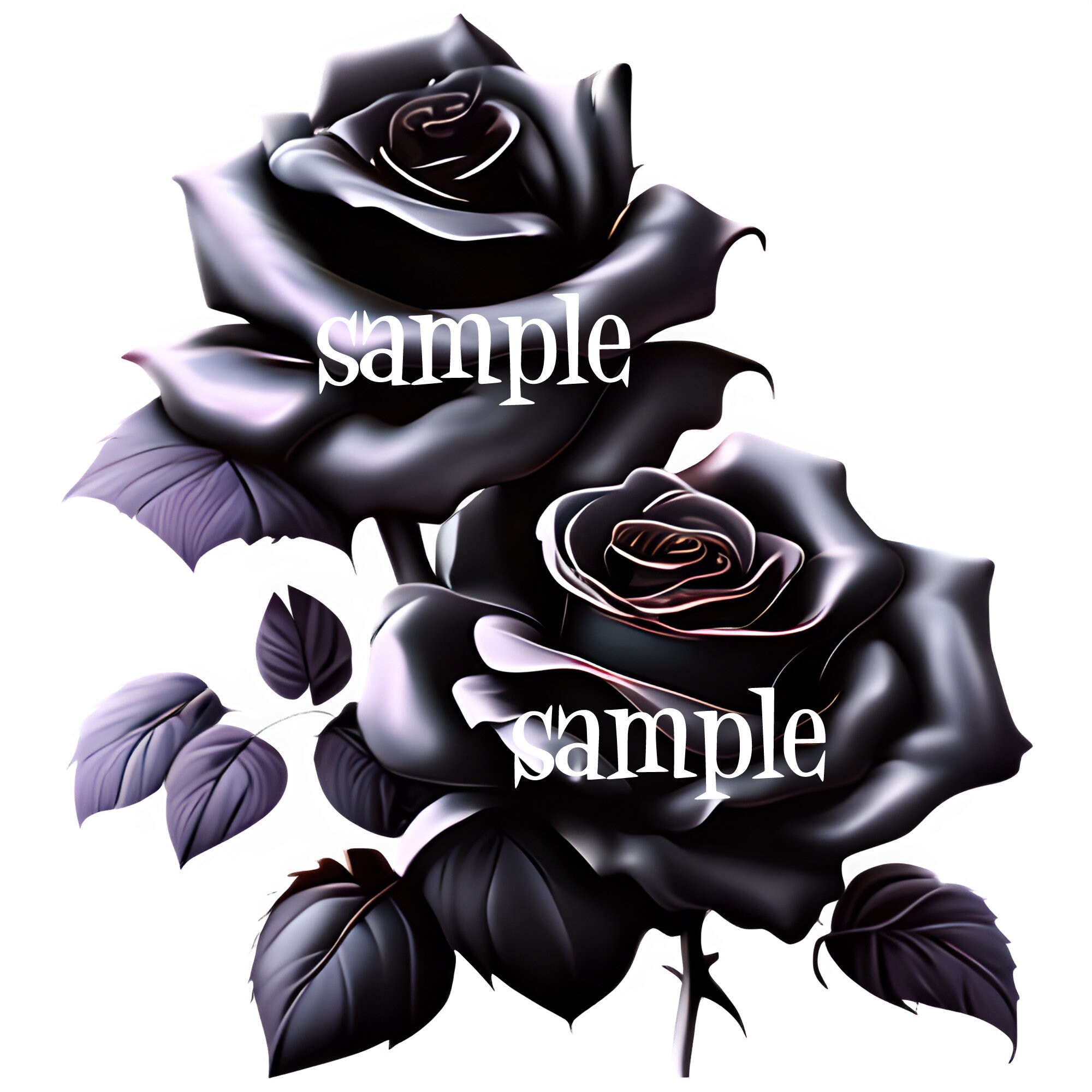 Eight Gothic Black Roses Graphics PNG Format - Etsy
