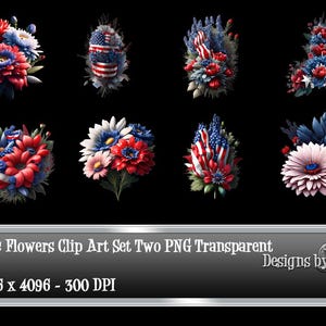 Illustraties set twee patriottische bloemen